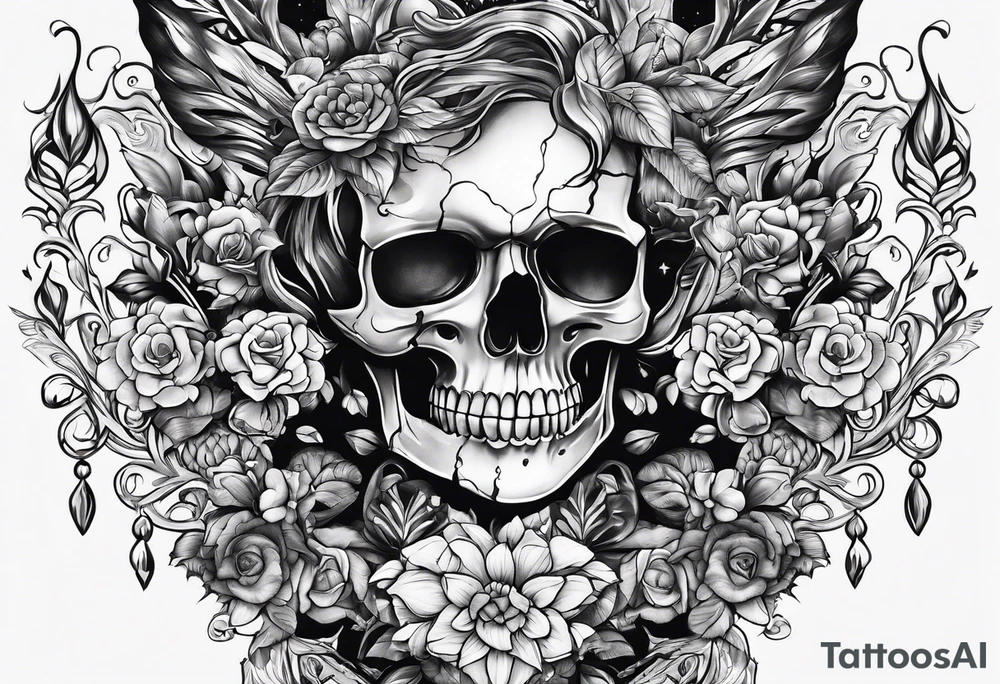 Stalactites and skull tattoo idea