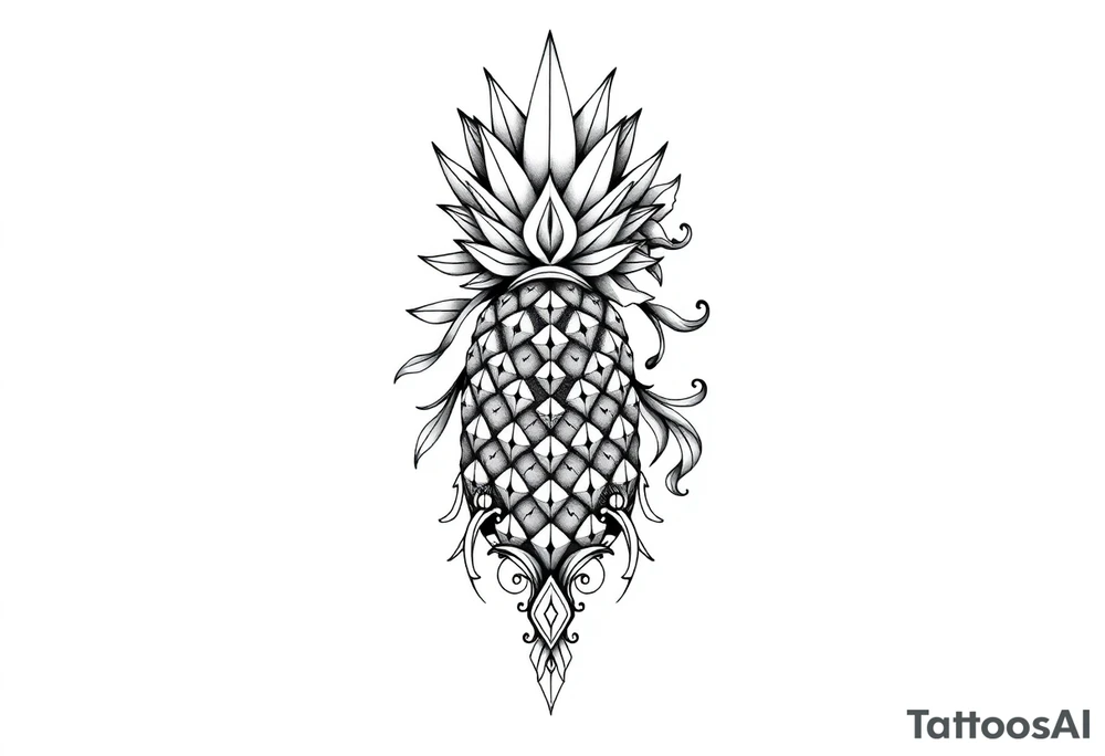 powerful majestic pineapple vagina, and anus
with a crown tattoo idea