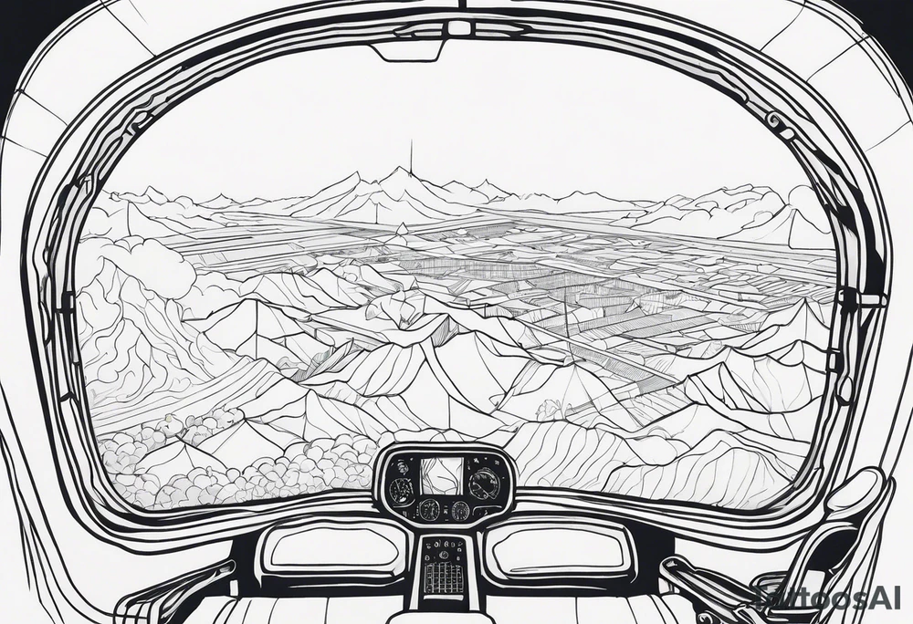 view from airplane window tattoo idea