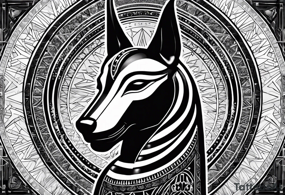 egyptian theme arm sleeve anubis Ra ankh scarab eye of horus tattoo idea