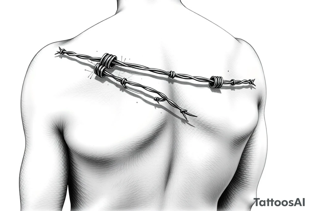 Barbwire wrapped around forearm tattoo idea