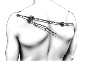 Barbwire wrapped around forearm tattoo idea