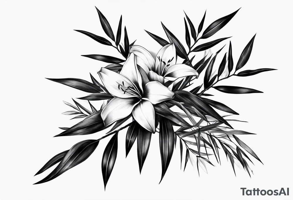 bamboo shoots without flowers or people tattoo idea
