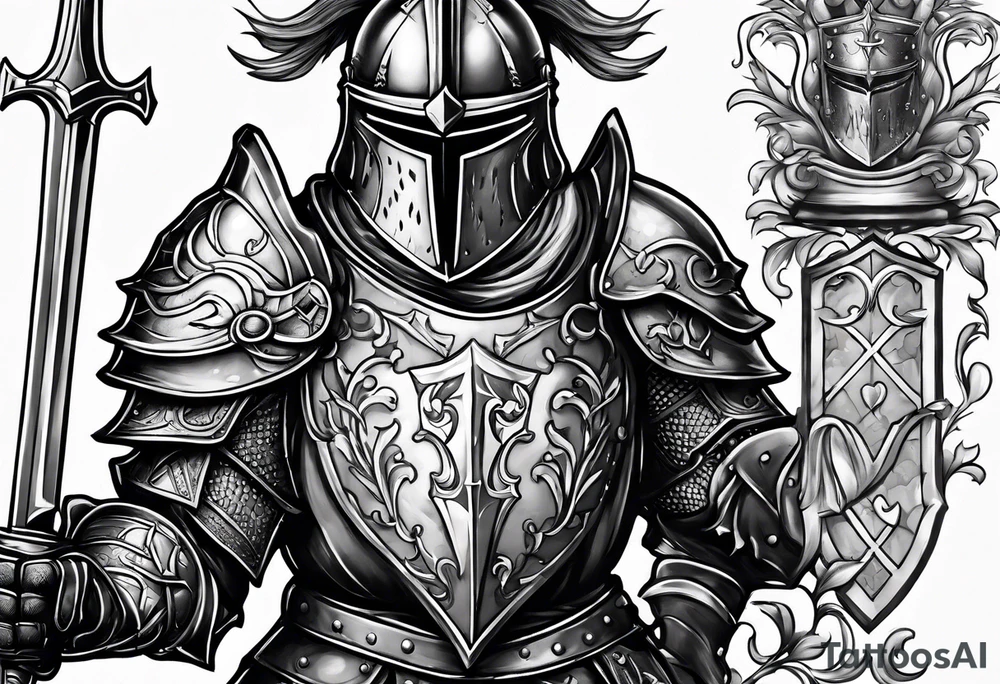 knight with heavy armor tattoo idea