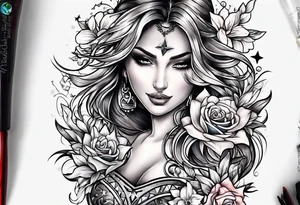 Hearts and stars "Drew" tattoo idea