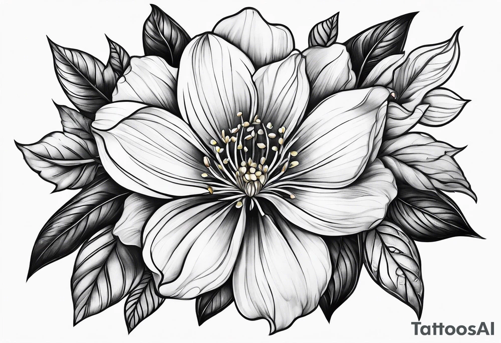Dog wood flower tattoo idea