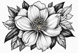 Dog wood flower tattoo idea