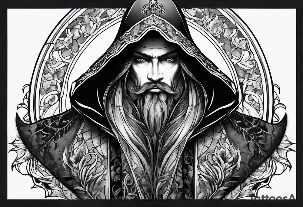 Cloak front facing tattoo idea