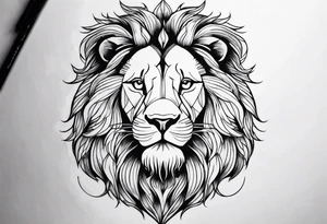 powerful majestic lion, close-up tattoo idea