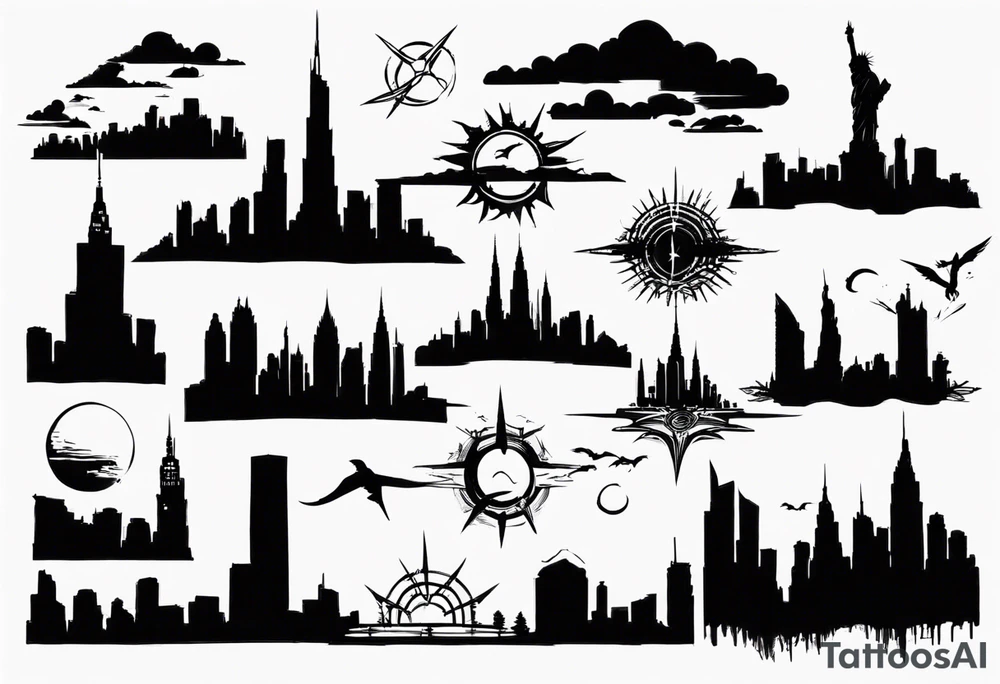 skyline
silhouette tattoo idea