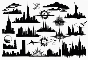 skyline
silhouette tattoo idea