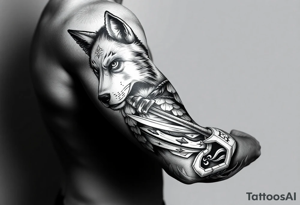 Arm Tattoo.

Hyper realistic Wolf, Samurai tattoo idea