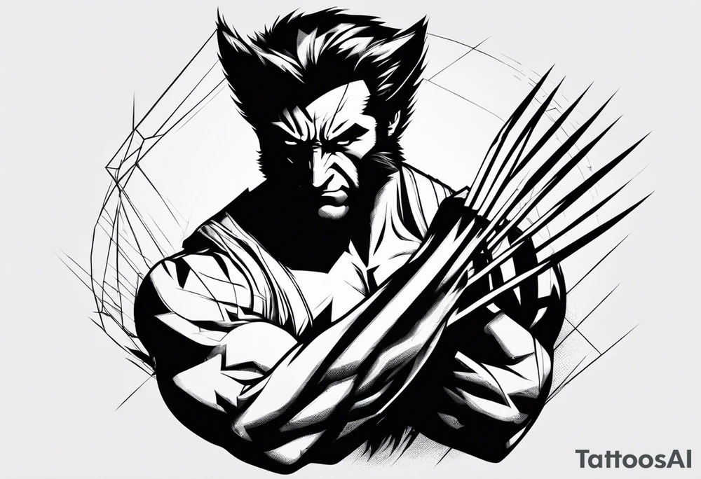 wolverine no estilo Sketch tattoo idea