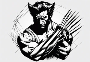 wolverine no estilo Sketch tattoo idea