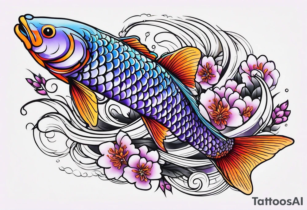 Lavender koi tattoo idea