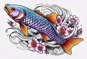 Lavender koi tattoo idea