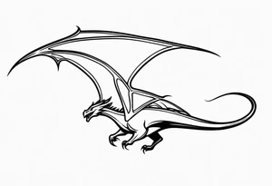 Wyvern flying simple tattoo idea
