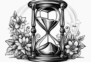 carpe diem hour glass that represent kid adult old tattoo idea