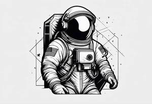 astronaut, minimalist, simple tattoo idea