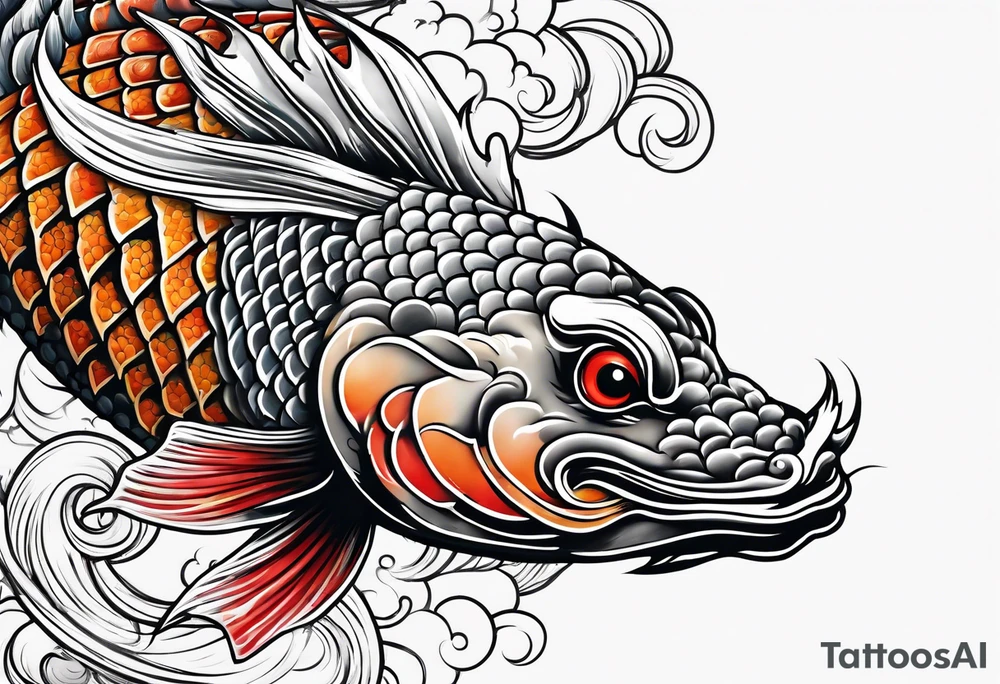 koi fish and dragon tattoo idea