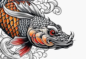 koi fish and dragon tattoo idea