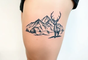 Polish mountain range called Tatry with deer tattoo idea