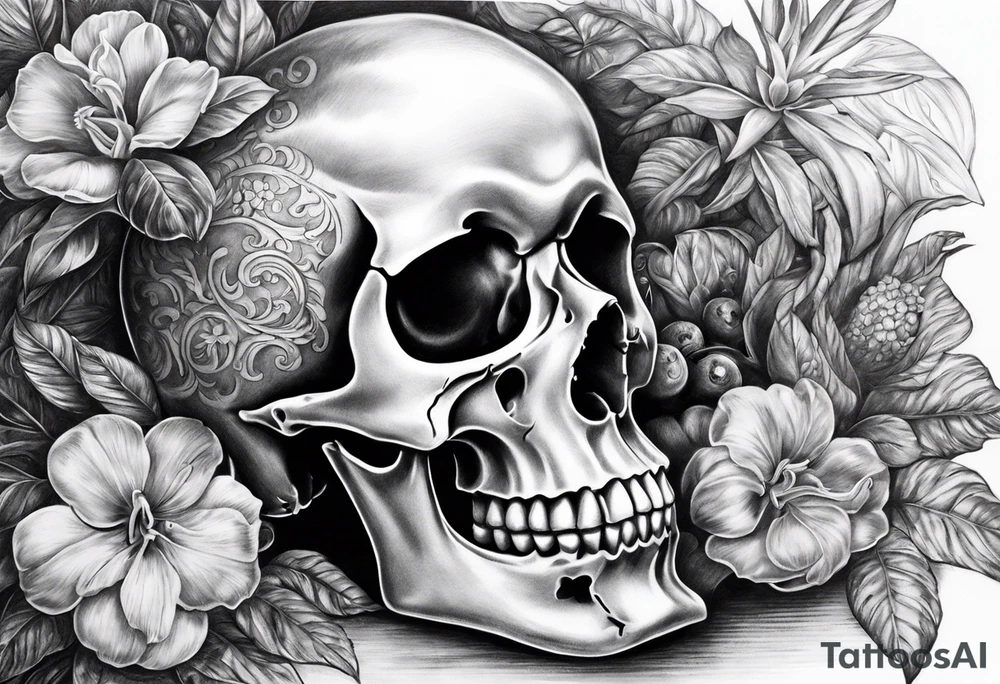 The skull and the pepper must only one object tattoo idea