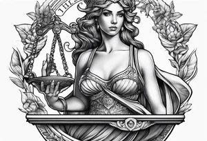 Themis holding the scales of justice tattoo idea