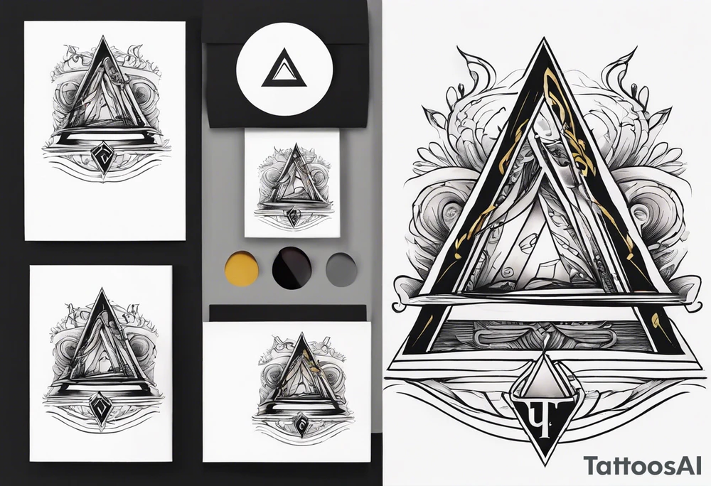 simple letter delta inside a loop of chain tattoo idea