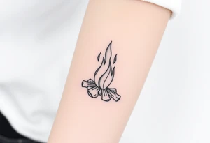 Bonfire with marshmallow tattoo idea