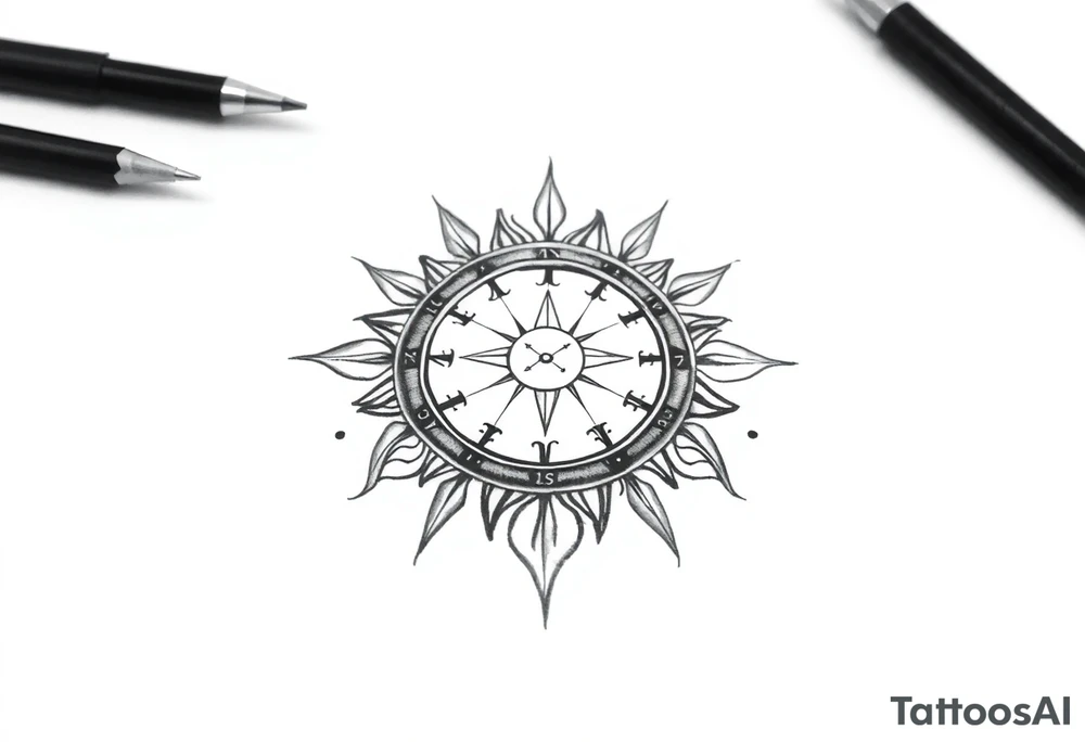 Sundial on the ground tattoo idea