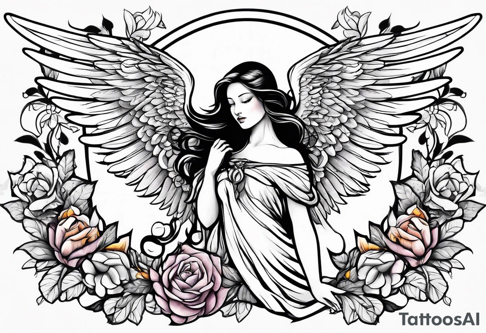 Angel with hummingbird tattoo idea