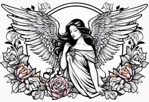 Angel with hummingbird tattoo idea