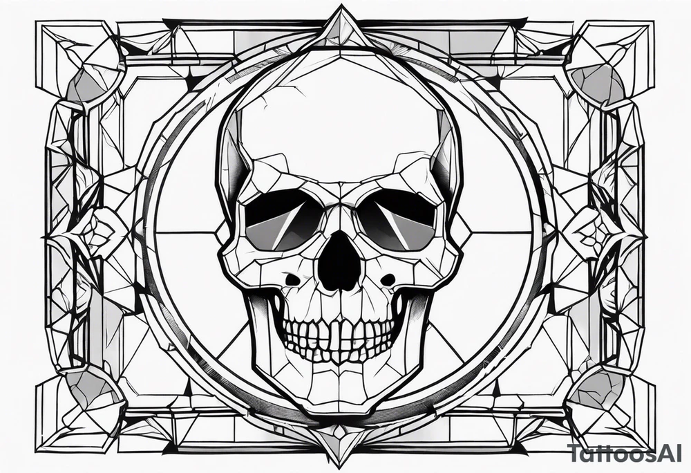 rock gemstone with skull inside tattoo idea