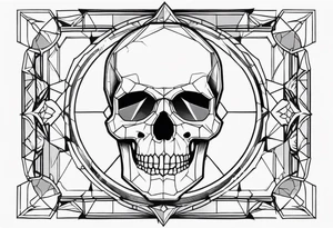 rock gemstone with skull inside tattoo idea