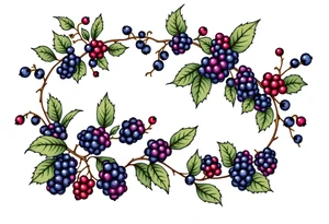 American traditional style Blackberry vine to wrap around an arm tattoo idea