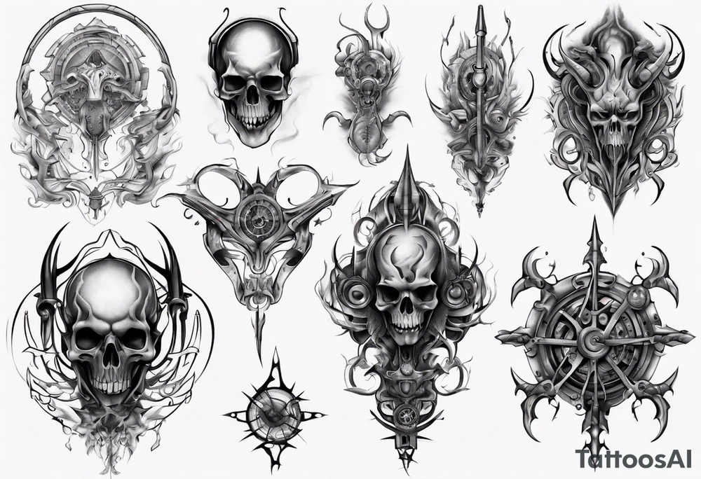 dark fantasy long tattoo tattoo idea