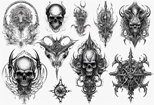 dark fantasy long tattoo tattoo idea