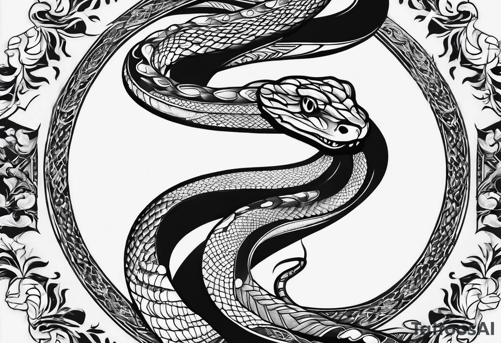 Two snakes fighting tattoo idea