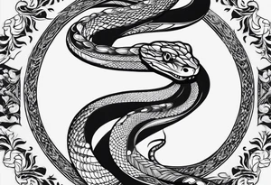 Two snakes fighting tattoo idea