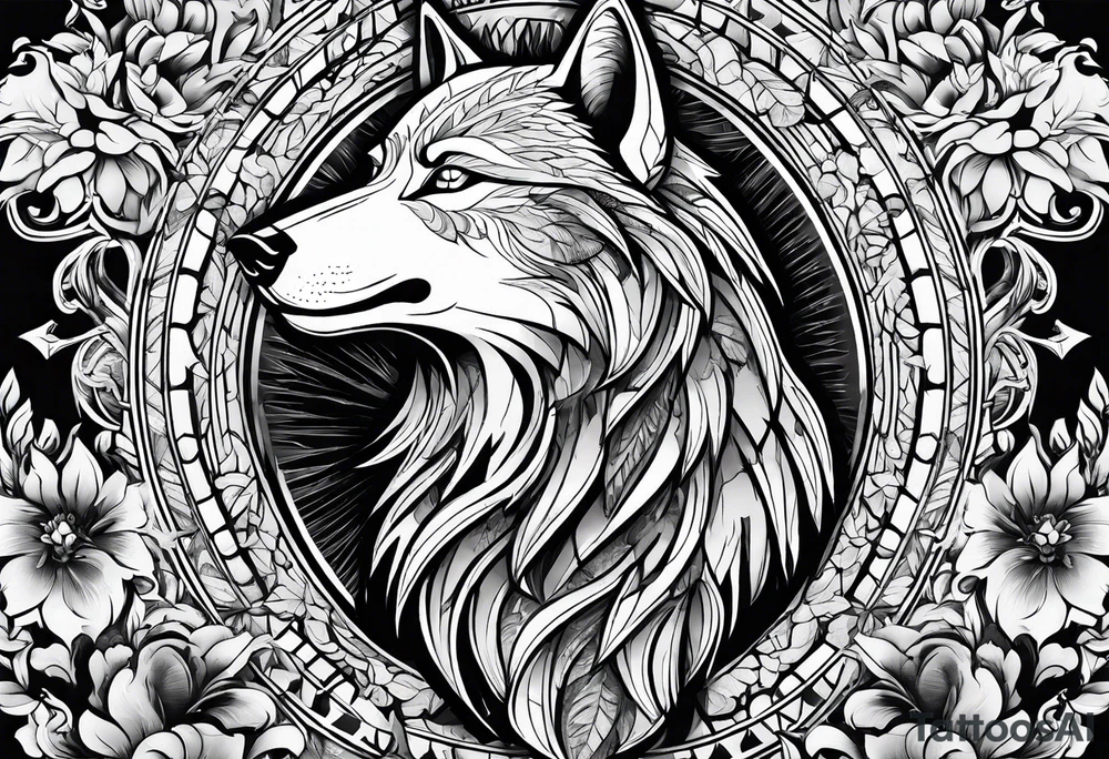 wolf left hand, knigh right hand tattoo idea