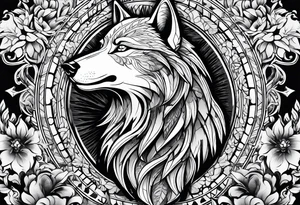 wolf left hand, knigh right hand tattoo idea