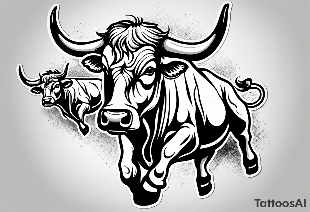 cow wrestling tattoo idea