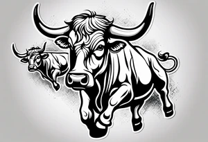 cow wrestling tattoo idea