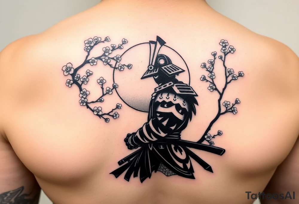 noble samurai warrior silhouette at sunset with cherry blossoms tattoo idea noble samurai warrior silhouette at sunset with cherry blossoms tattoo idea