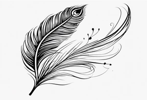 Peacock feather with flute tattoo idea