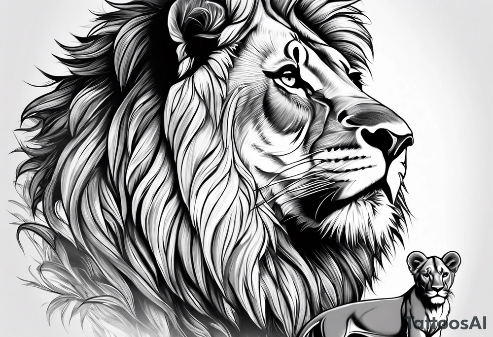 lion and cub tattoo idea