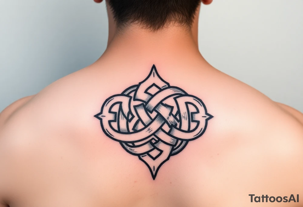 an irish inspired celtic knot piece tattoo idea