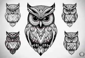 Owl with eyes tattoo idea