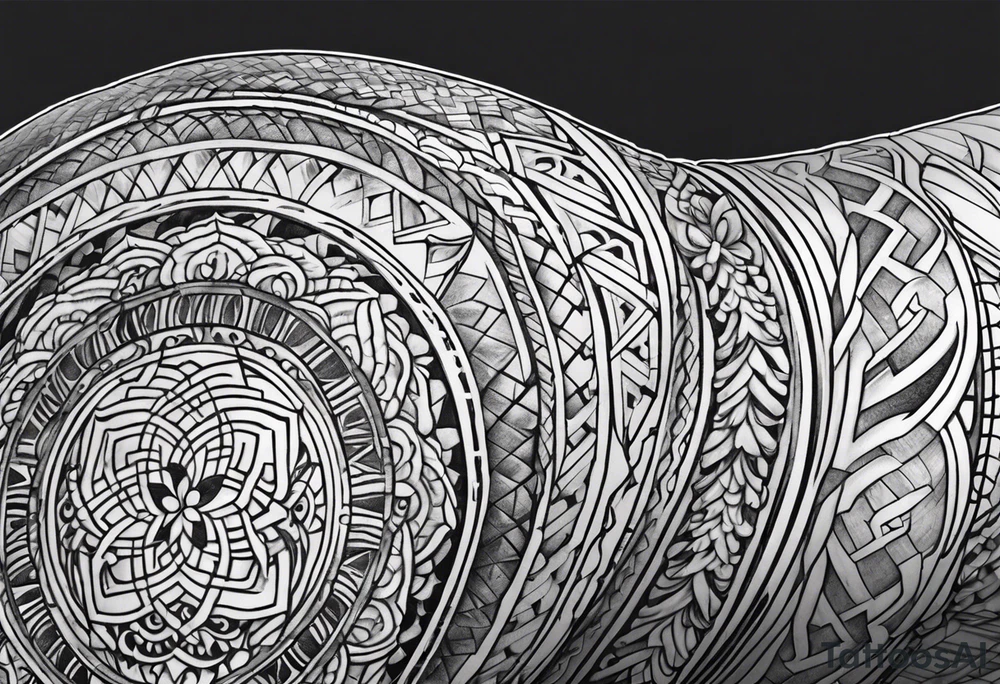lower leg sleeve armor tattoo idea